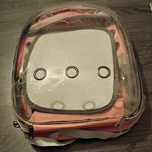 Transparent Pink Cat Carrier Backpack